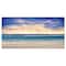 Designart - Clear Blue Sky and Ocean at Sunset - Extra Large Seascape Art Canvas